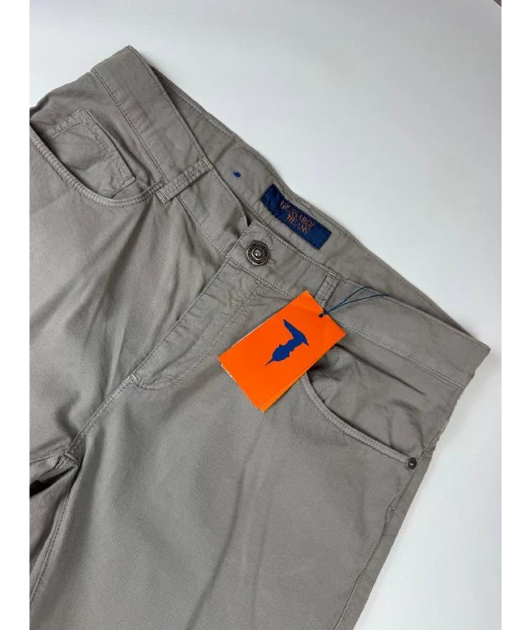 TRUSSARDI JEANS Серые хлопковые прямые джинсы, фото 7
