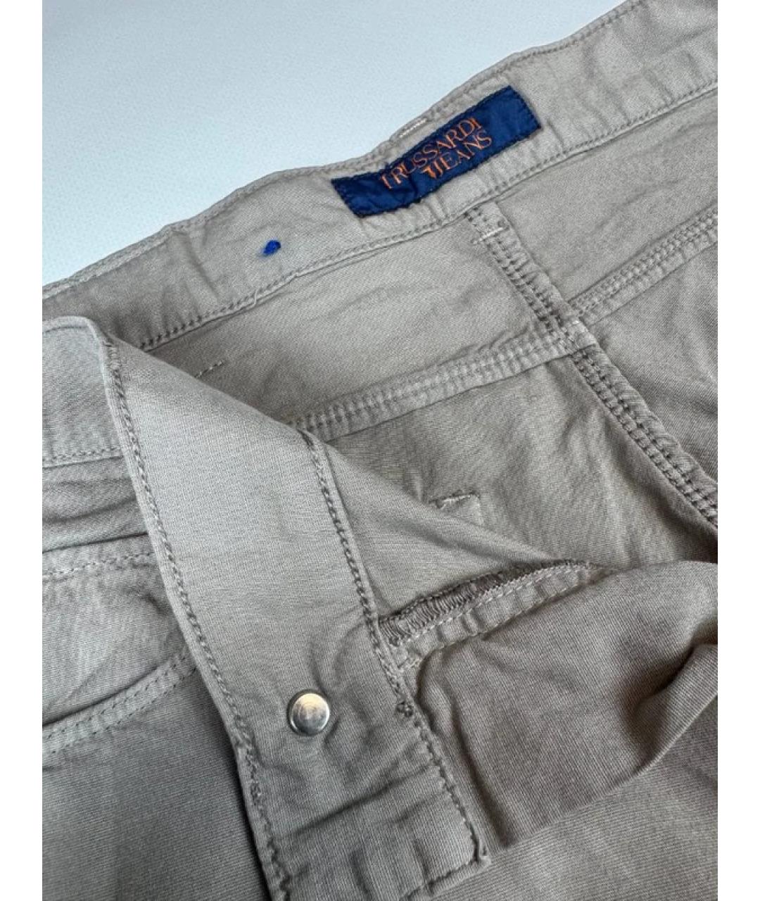 TRUSSARDI JEANS Серые хлопковые прямые джинсы, фото 5