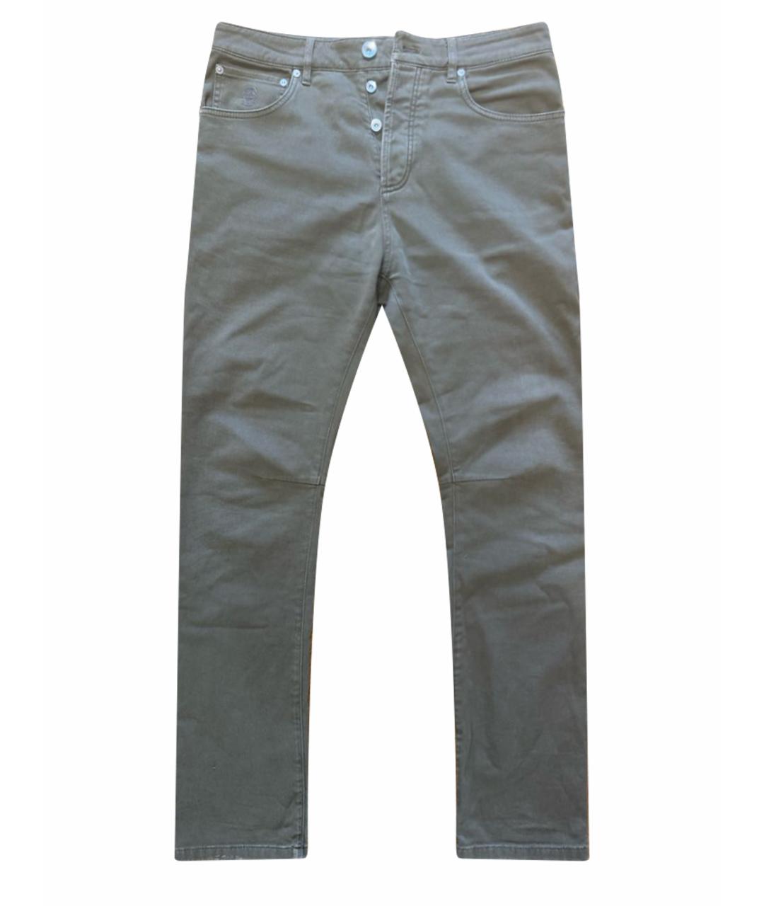 BRUNELLO CUCINELLI Хаки хлопковые джинсы скинни, фото 1