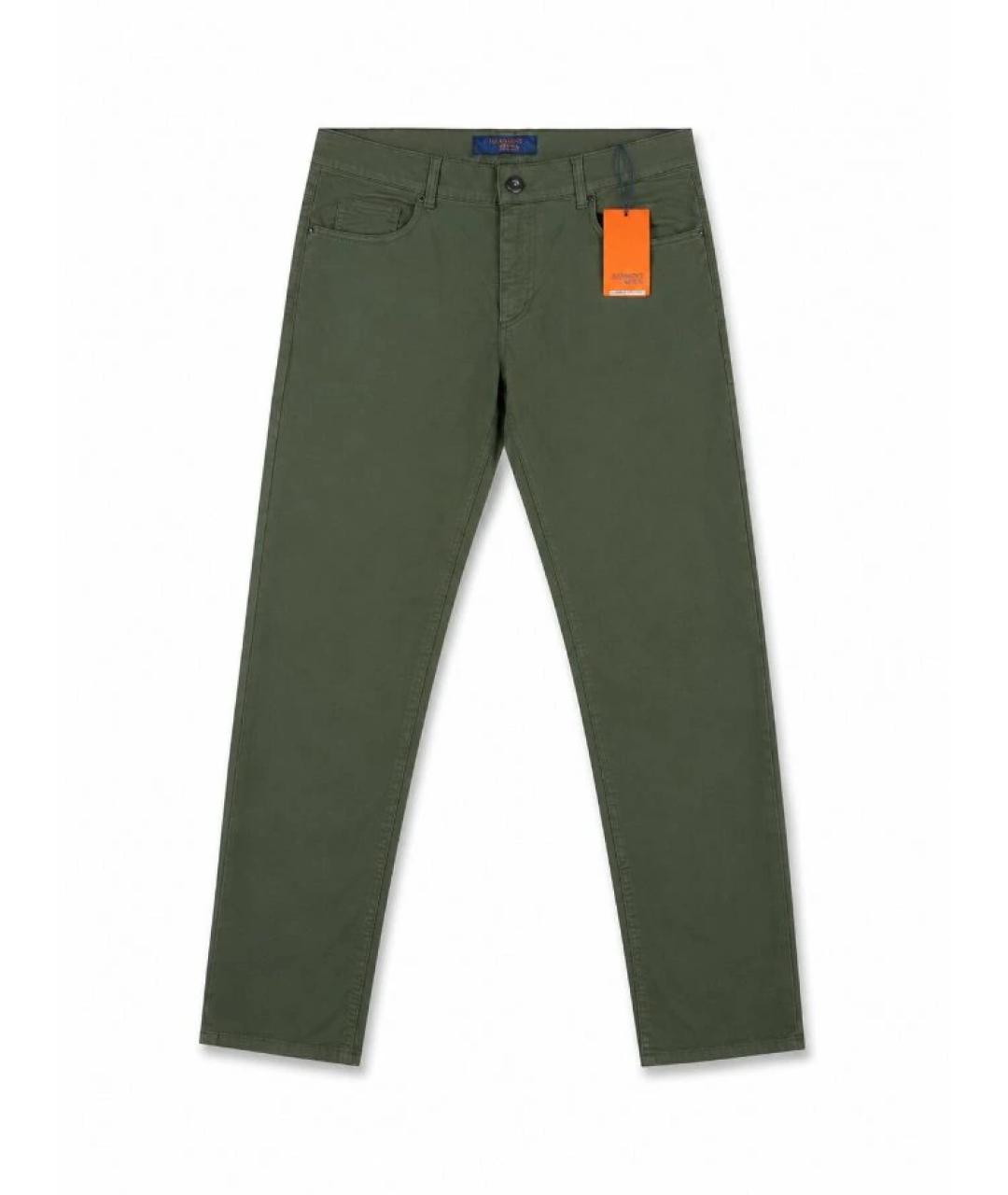 TRUSSARDI JEANS Зеленые хлопковые прямые джинсы, фото 1