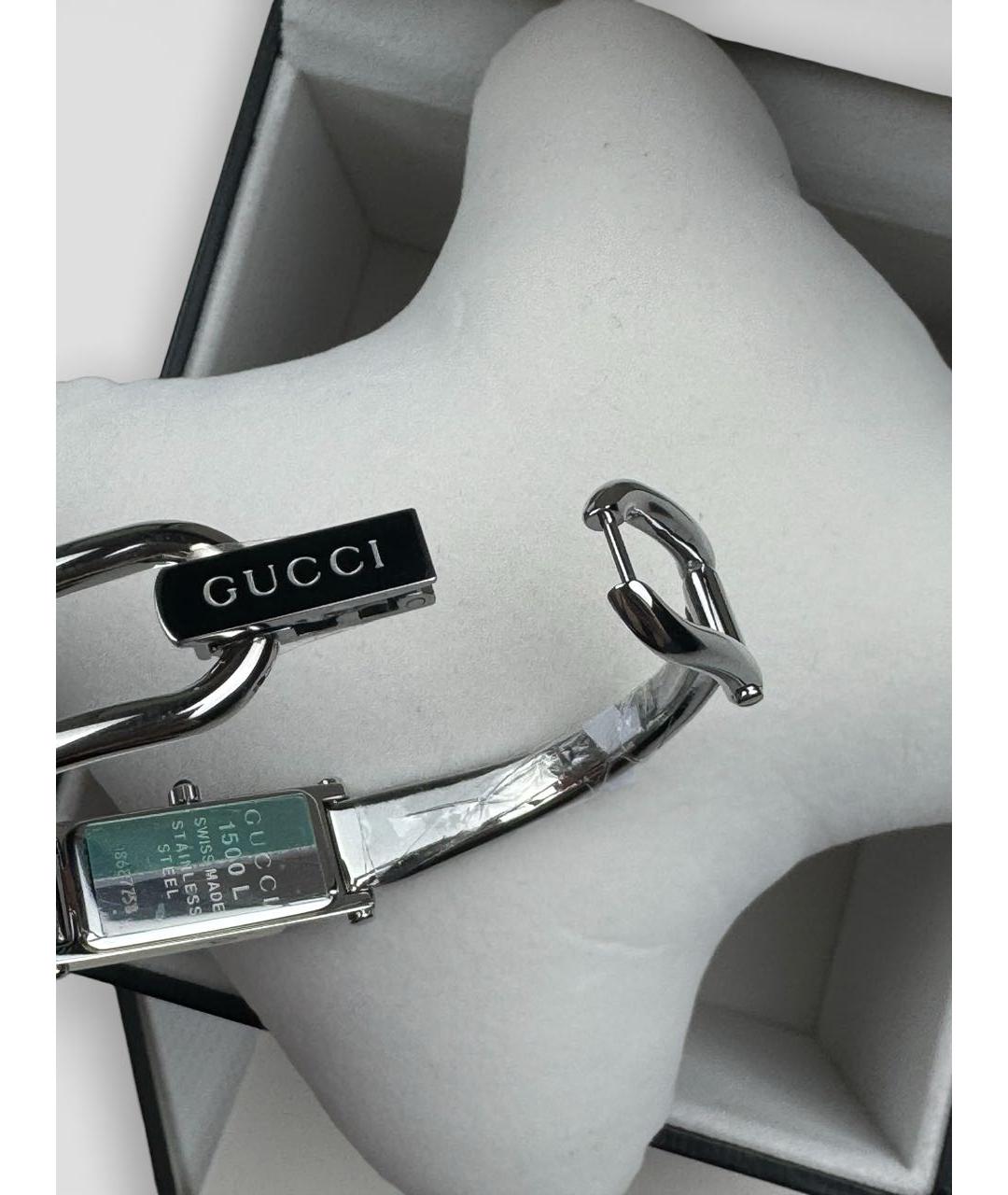 GUCCI Серебряные часы из кожи крокодила, фото 4