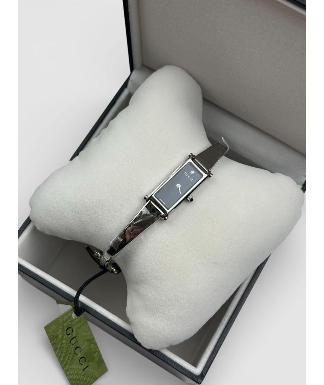 GUCCI Серебряные часы из кожи крокодила, фото 3