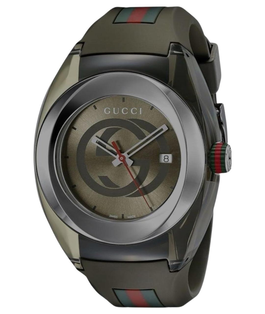 GUCCI Хаки стальные часы, фото 1