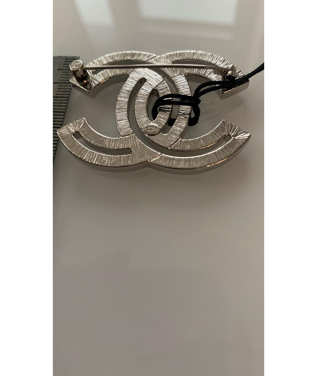 CHANEL Серебряная металлическая булавка / брошь, фото 3
