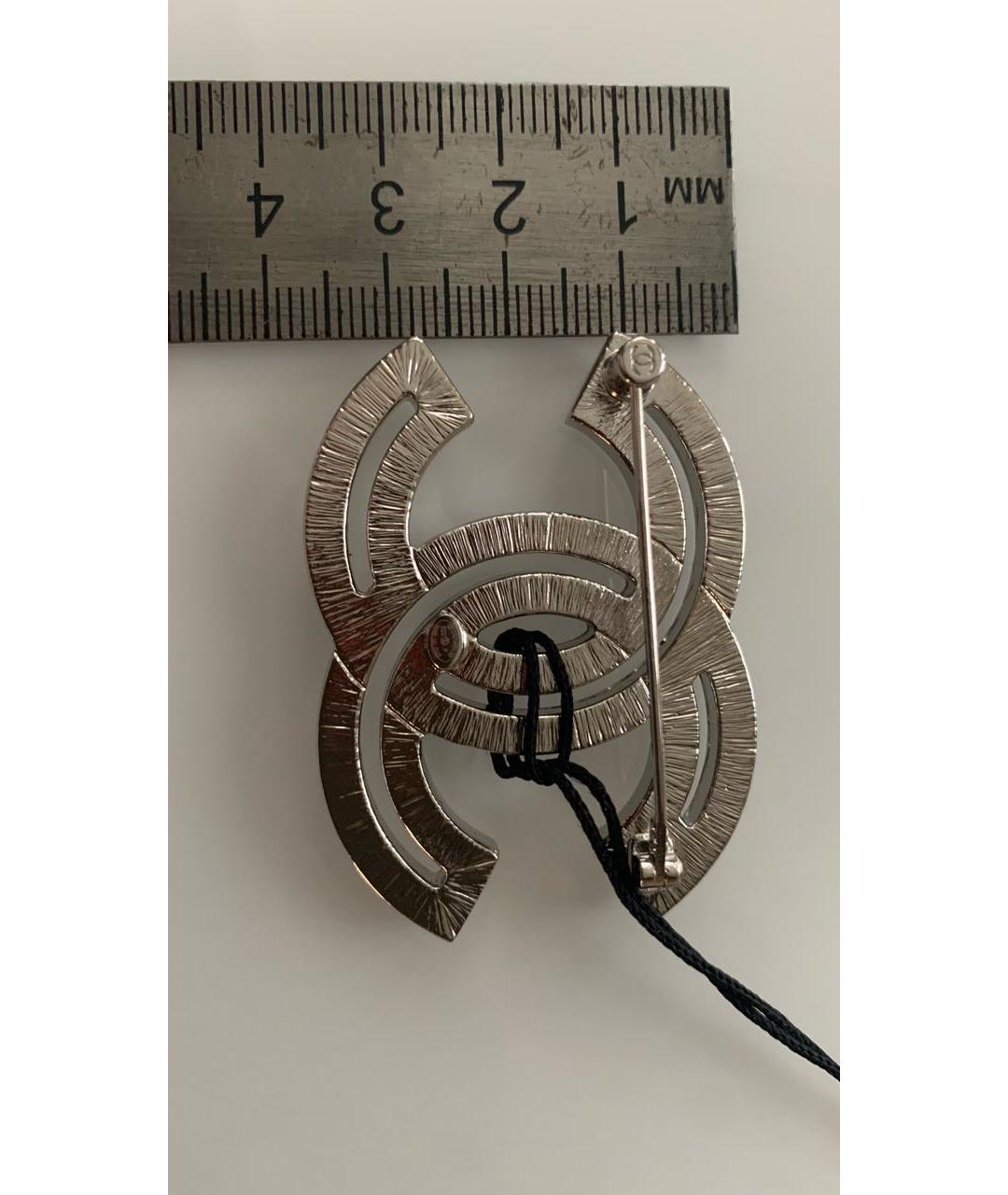 CHANEL Серебряная металлическая булавка / брошь, фото 4