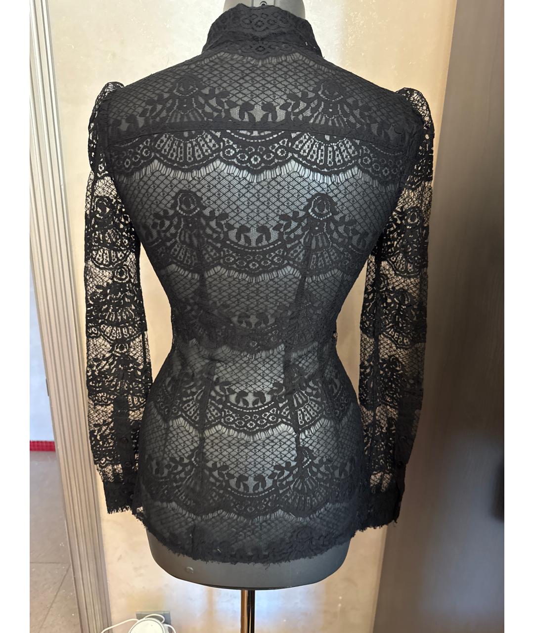 DOLCE&GABBANA Черная кружевная рубашка, фото 2