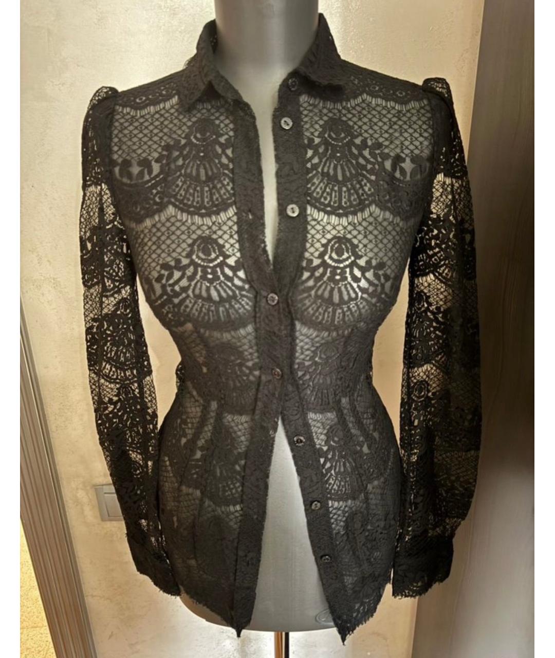 DOLCE&GABBANA Черная кружевная рубашка, фото 5