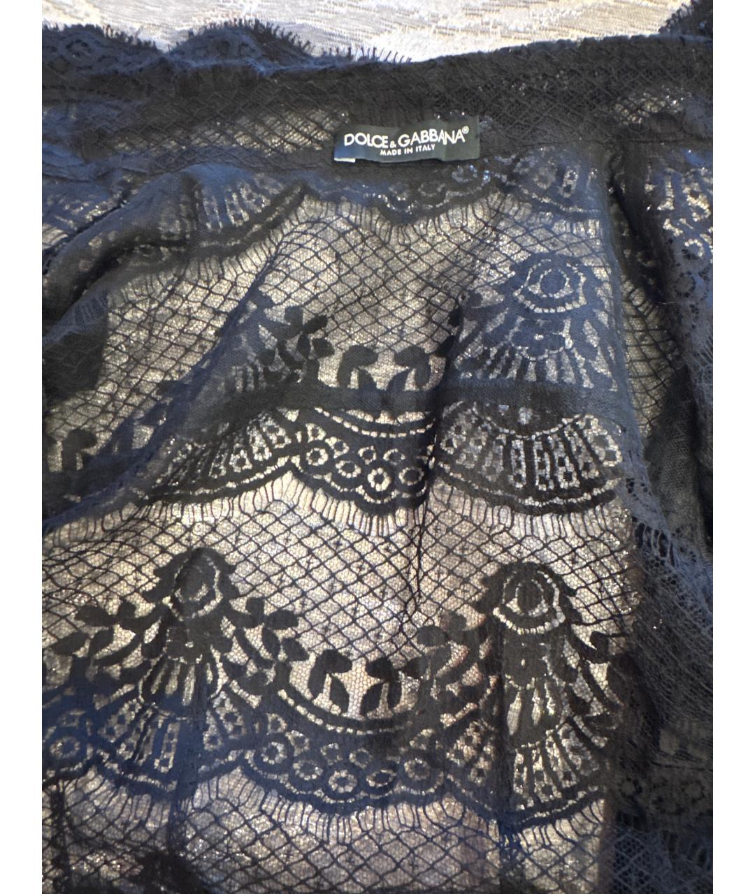 DOLCE&GABBANA Черная кружевная рубашка, фото 3