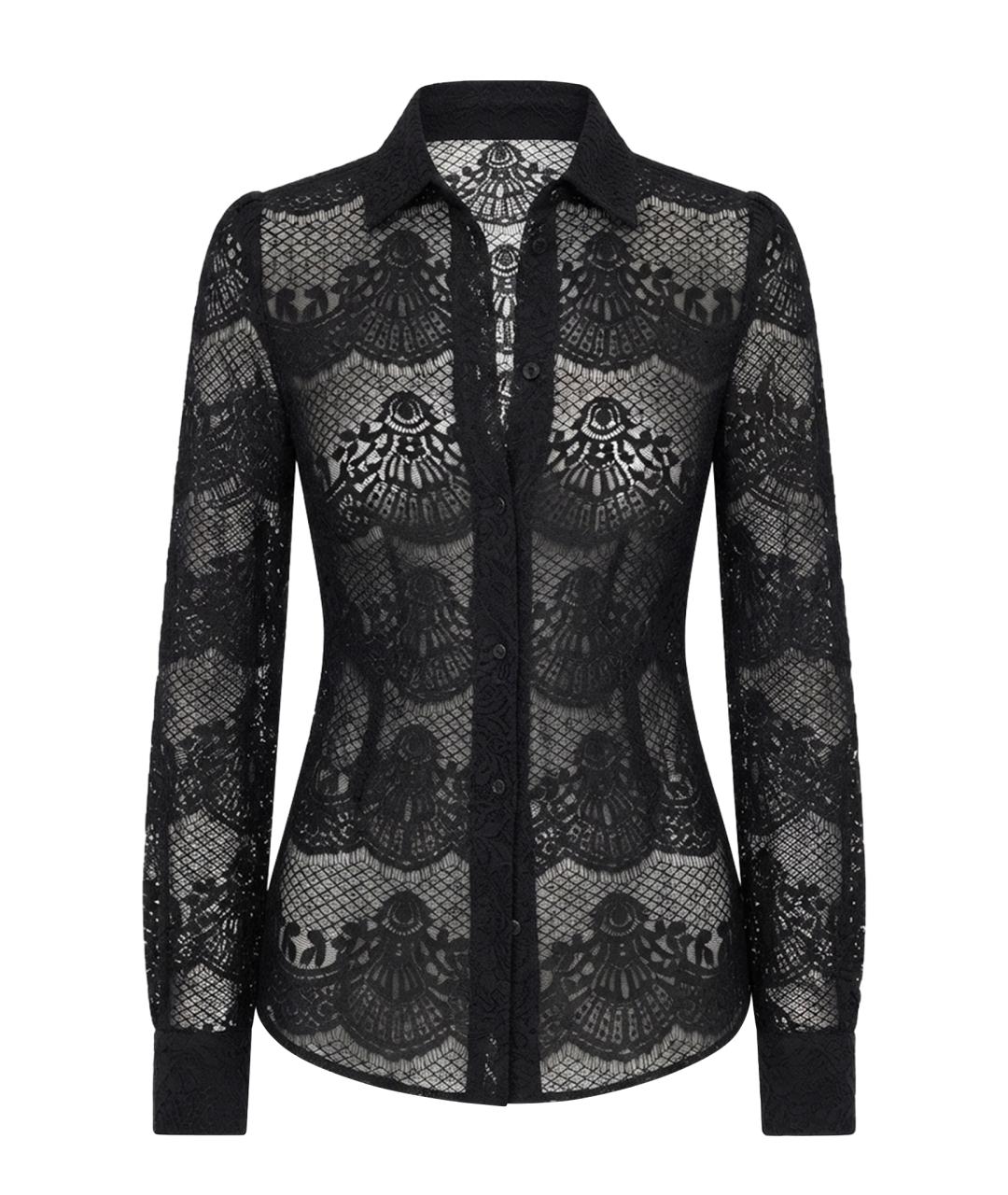 DOLCE&GABBANA Черная кружевная рубашка, фото 1
