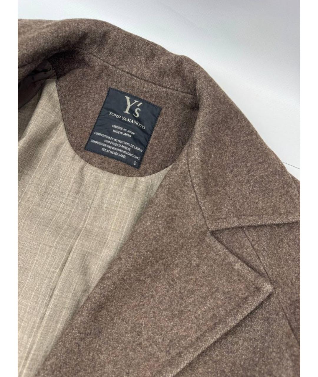 YOHJI YAMAMOTO Коричневое хлопковое пальто, фото 4
