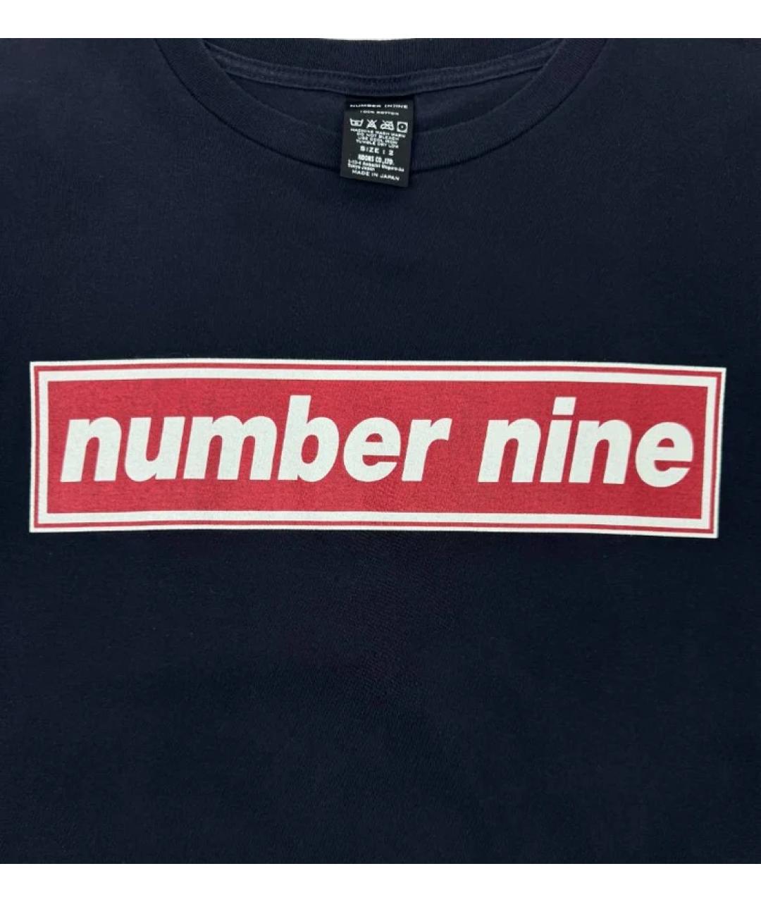 NUMBER (N)INE Темно-синяя хлопковая футболка, фото 5