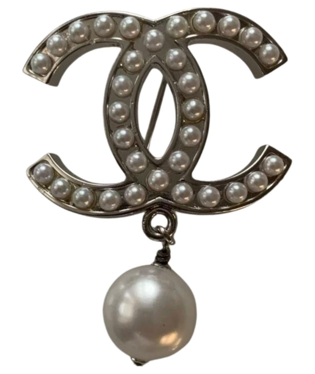 CHANEL Серебряная металлическая булавка / брошь, фото 1