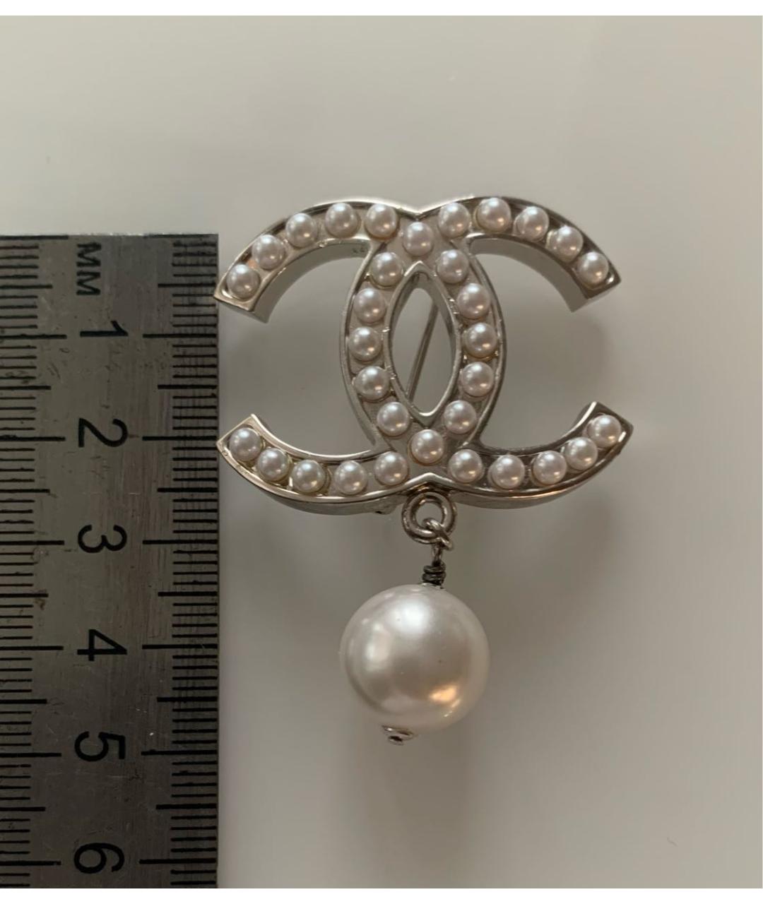 CHANEL Серебряная металлическая булавка / брошь, фото 2