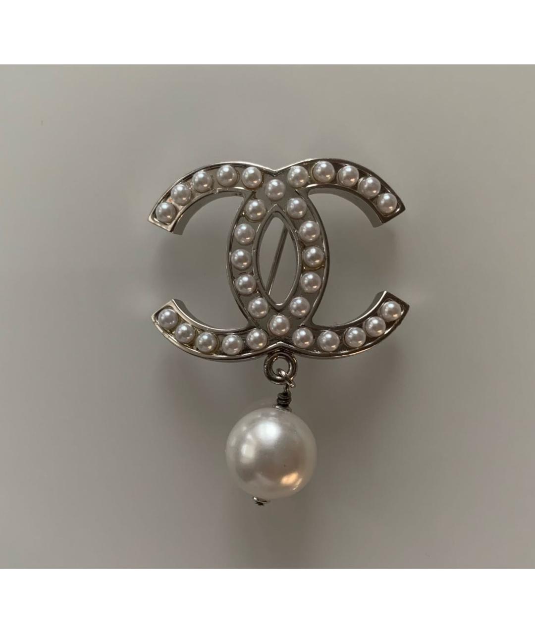 CHANEL Серебряная металлическая булавка / брошь, фото 5