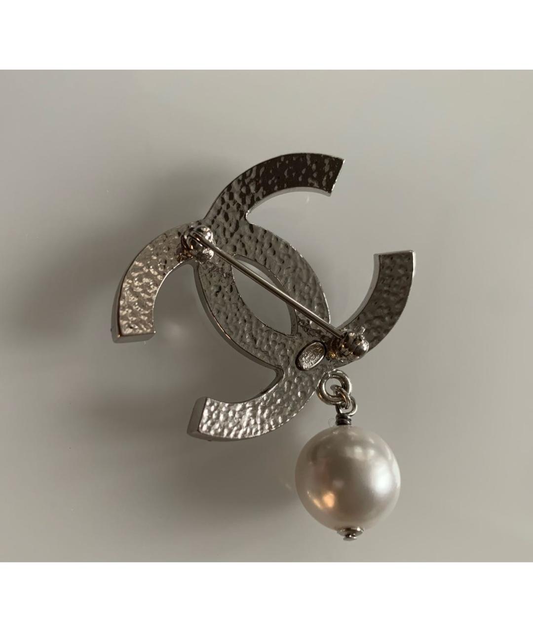 CHANEL Серебряная металлическая булавка / брошь, фото 3