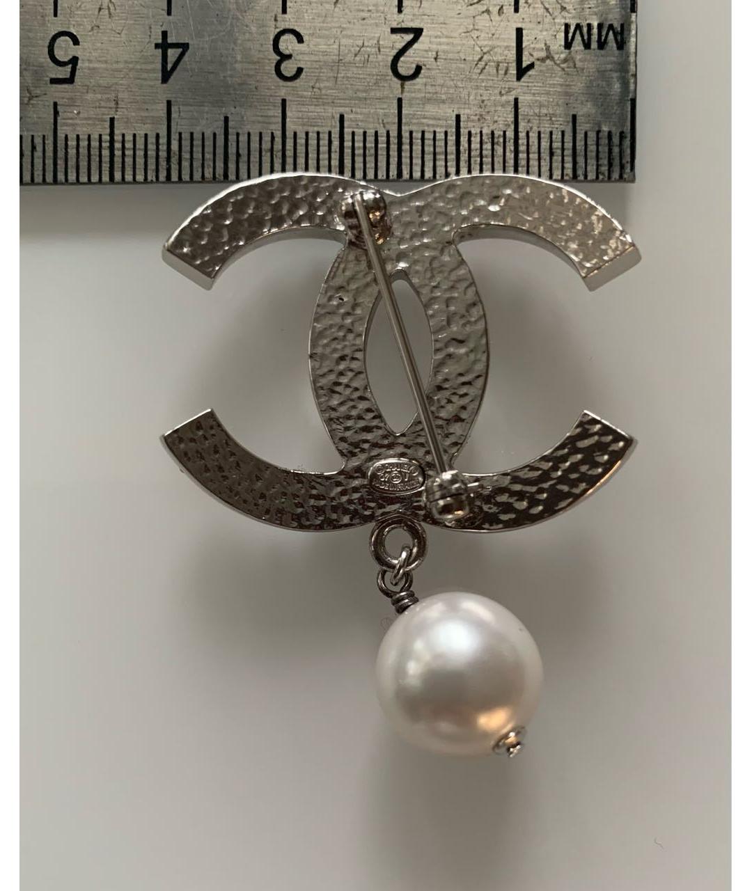 CHANEL Серебряная металлическая булавка / брошь, фото 4