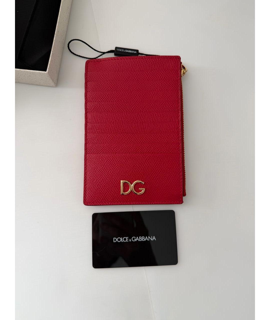 DOLCE&GABBANA Красный кожаный кошелек, фото 4