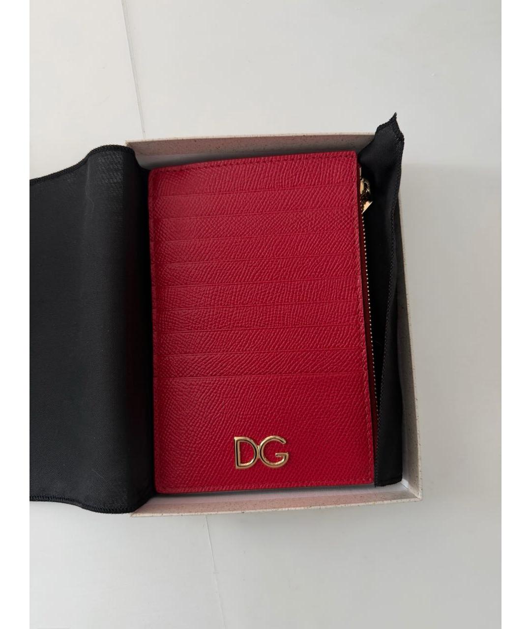 DOLCE&GABBANA Красный кожаный кошелек, фото 3