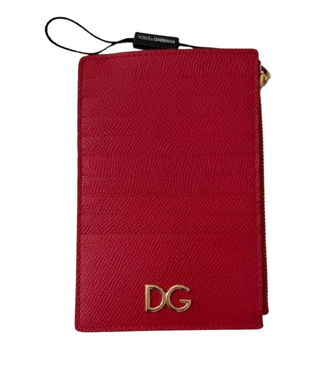 DOLCE&GABBANA Красный кожаный кошелек, фото 1