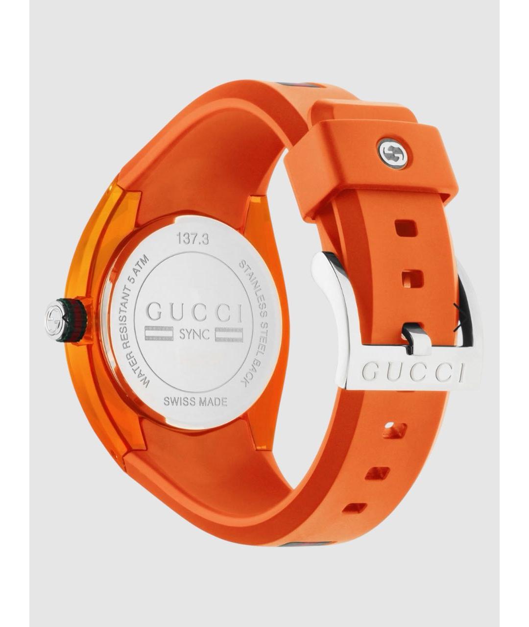 GUCCI Оранжевые часы, фото 4