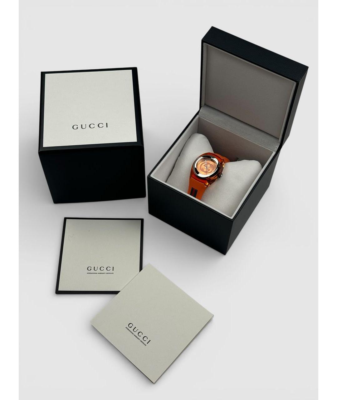 GUCCI Оранжевые часы, фото 2