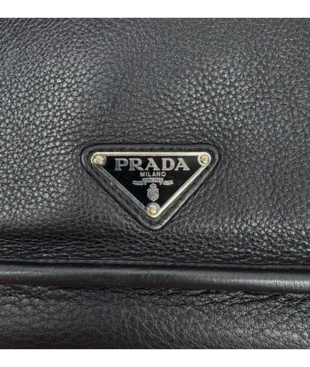 PRADA Черная кожаная сумка на плечо, фото 4