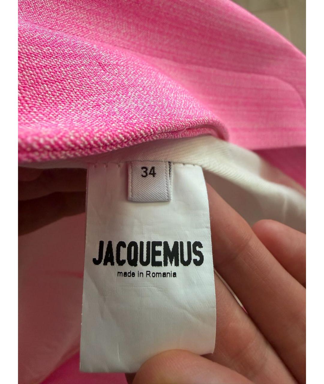 JACQUEMUS Розовый шелковый жакет/пиджак, фото 4