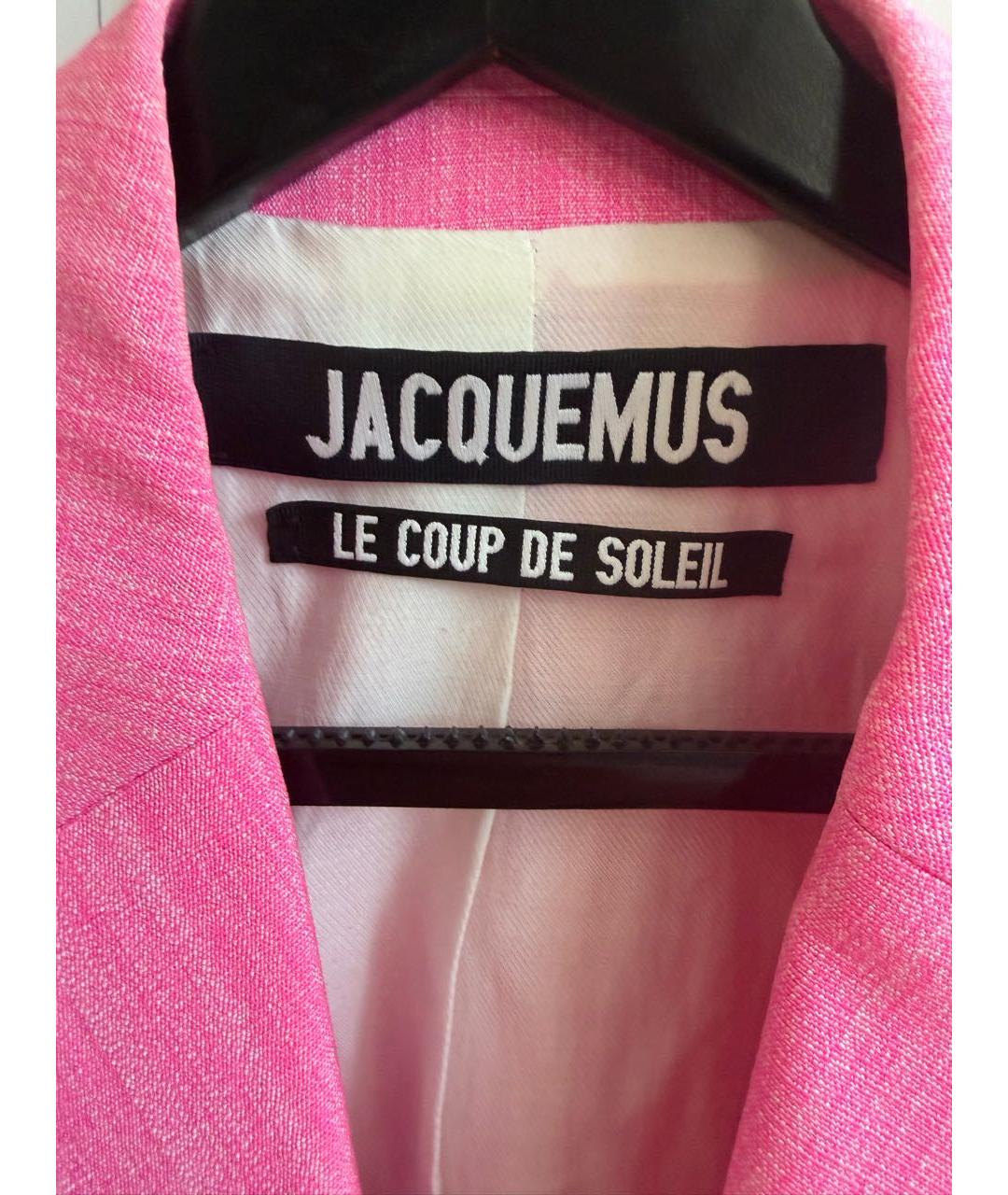 JACQUEMUS Розовый шелковый жакет/пиджак, фото 3