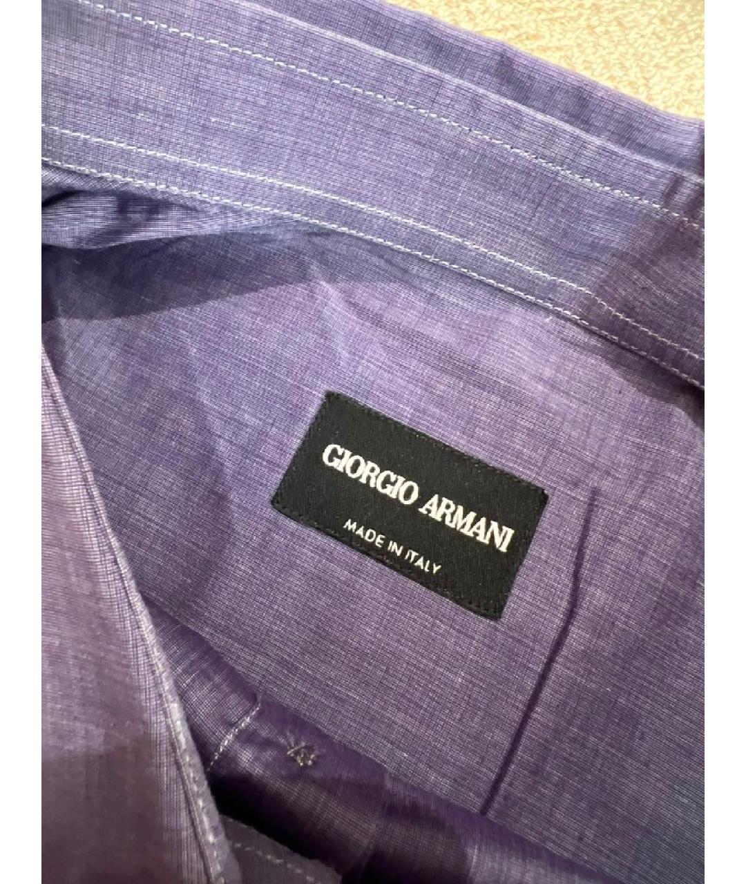 GIORGIO ARMANI Фиолетовая хлопковая кэжуал рубашка, фото 3