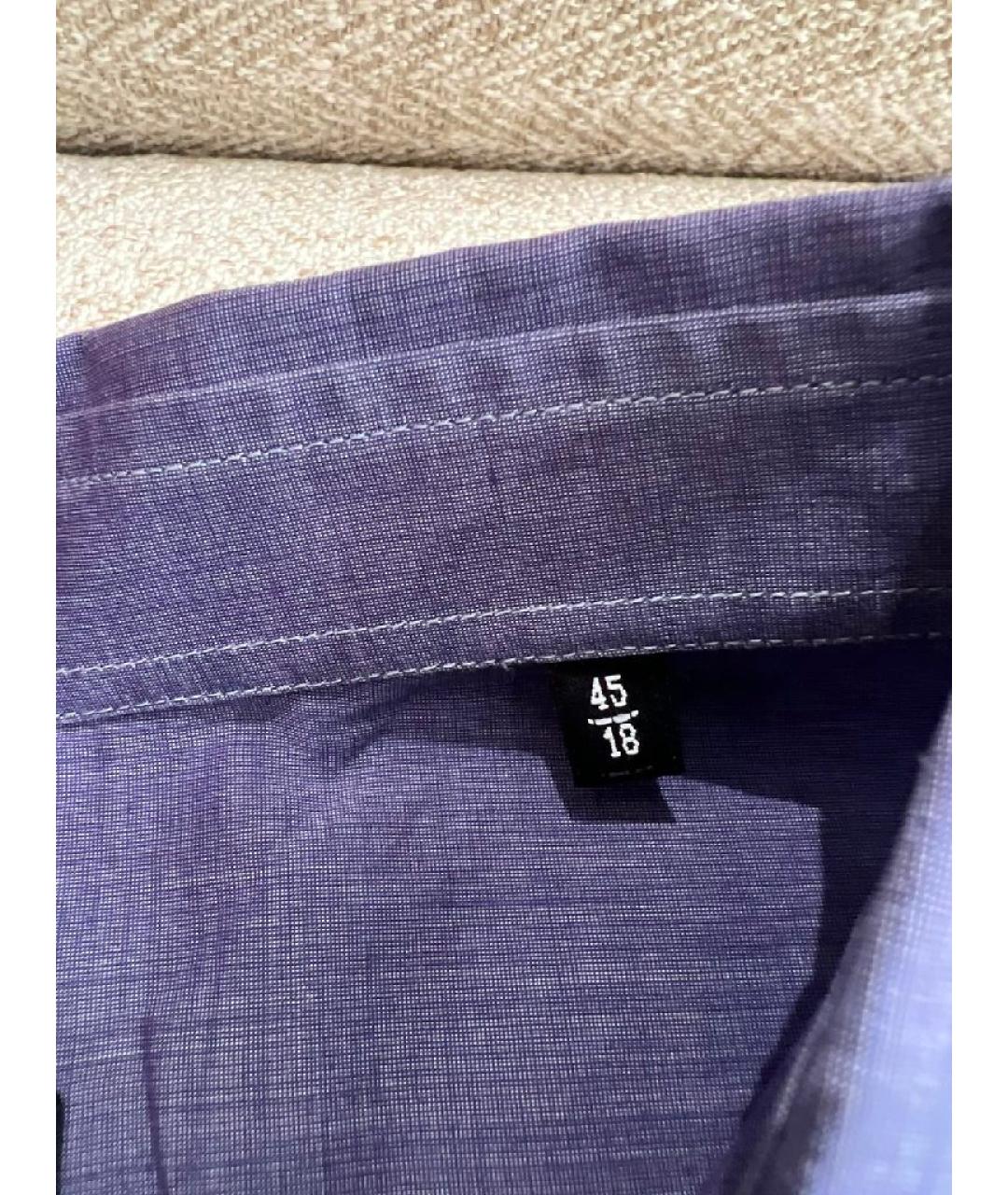 GIORGIO ARMANI Фиолетовая хлопковая кэжуал рубашка, фото 8