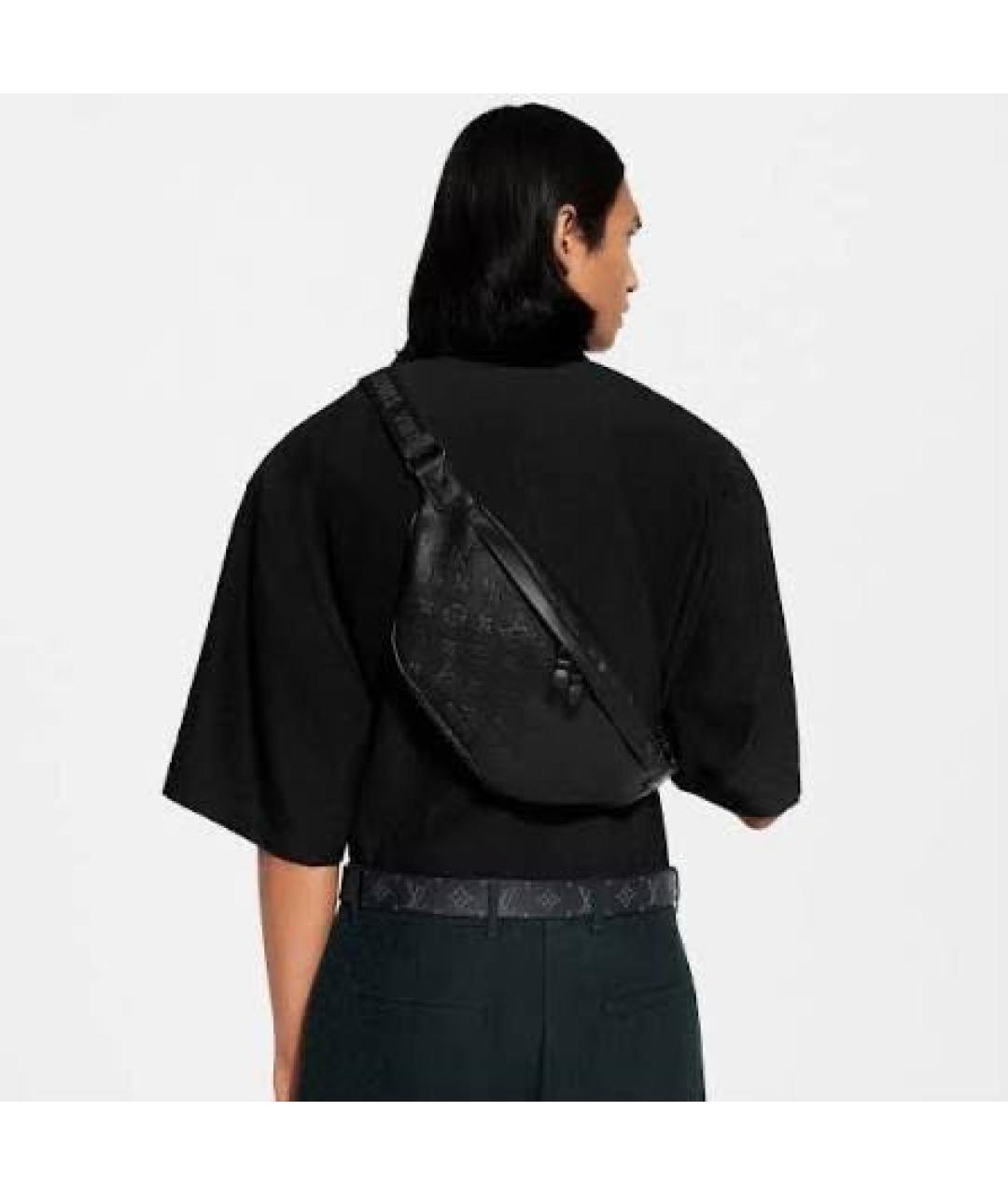 LOUIS VUITTON Черная кожаная поясная сумка, фото 2