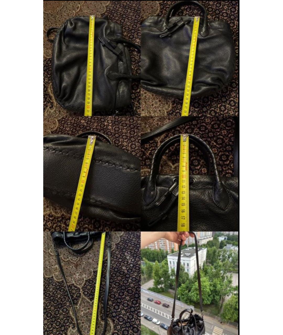 BOTTEGA VENETA Черная кожаная сумка через плечо, фото 5