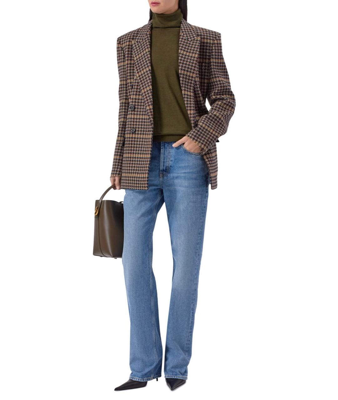 SAINT LAURENT Голубые хлопковые прямые джинсы, фото 2
