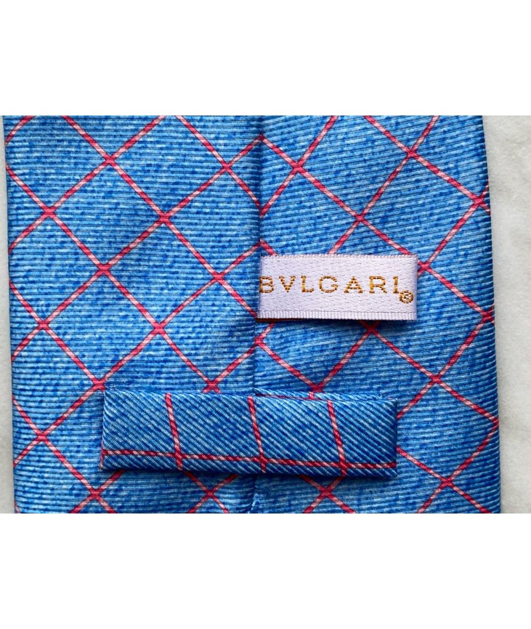 BVLGARI Синий шелковый галстук, фото 3