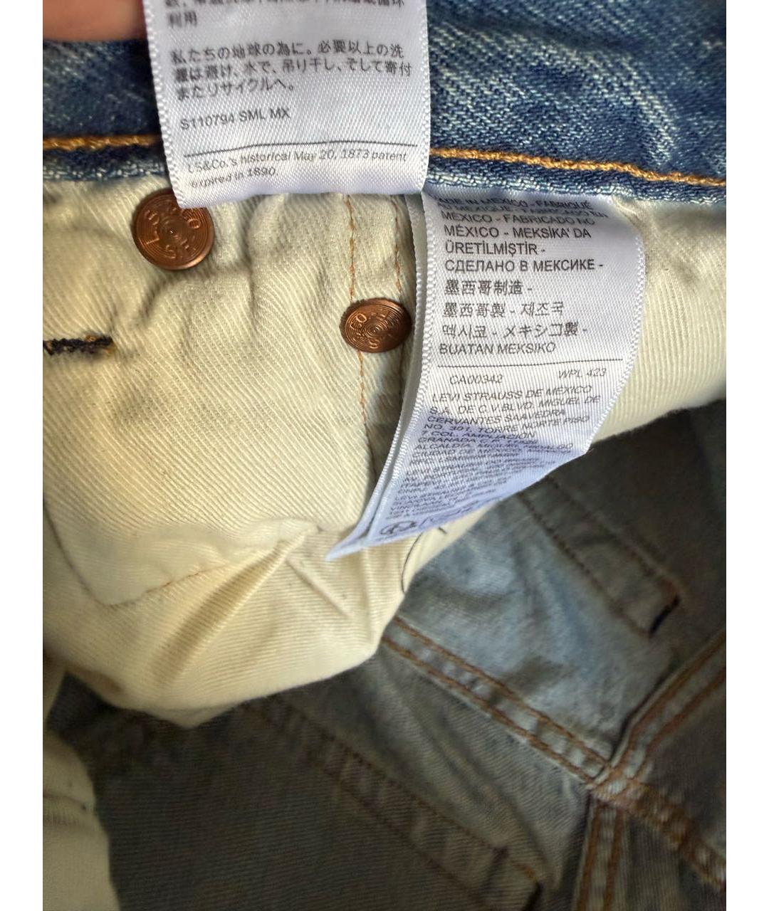 LEVI'S Голубые хлопковые прямые джинсы, фото 6