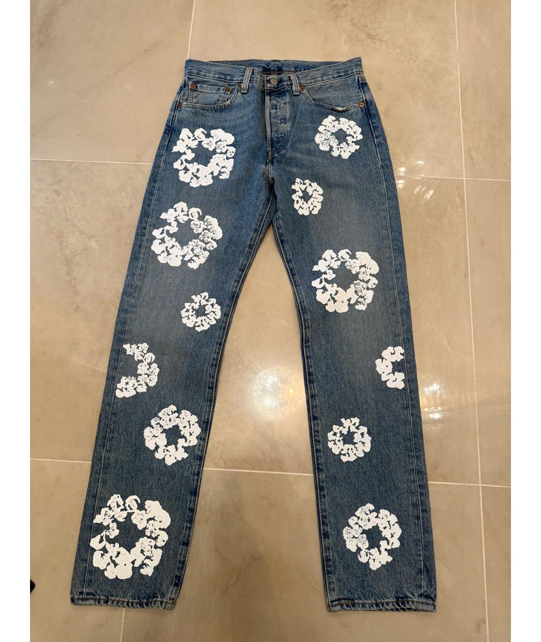 LEVI'S Голубые хлопковые прямые джинсы, фото 7