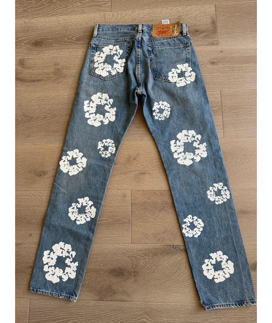 LEVI'S Голубые хлопковые прямые джинсы, фото 2