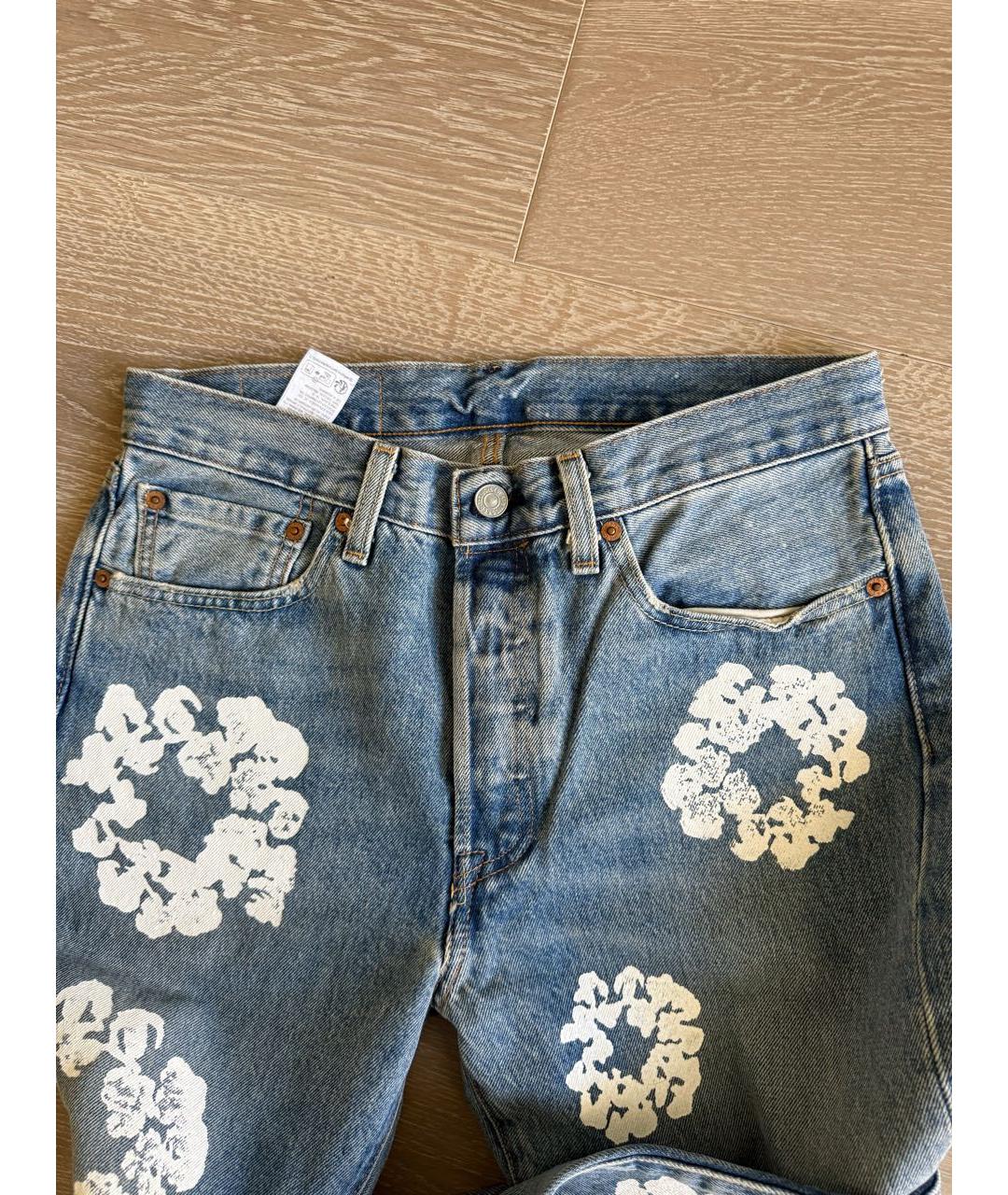 LEVI'S Голубые хлопковые прямые джинсы, фото 4