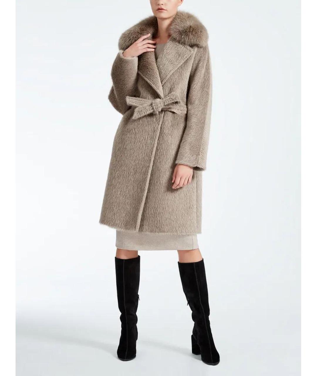 MAX MARA Бежевое шерстяное пальто, фото 2
