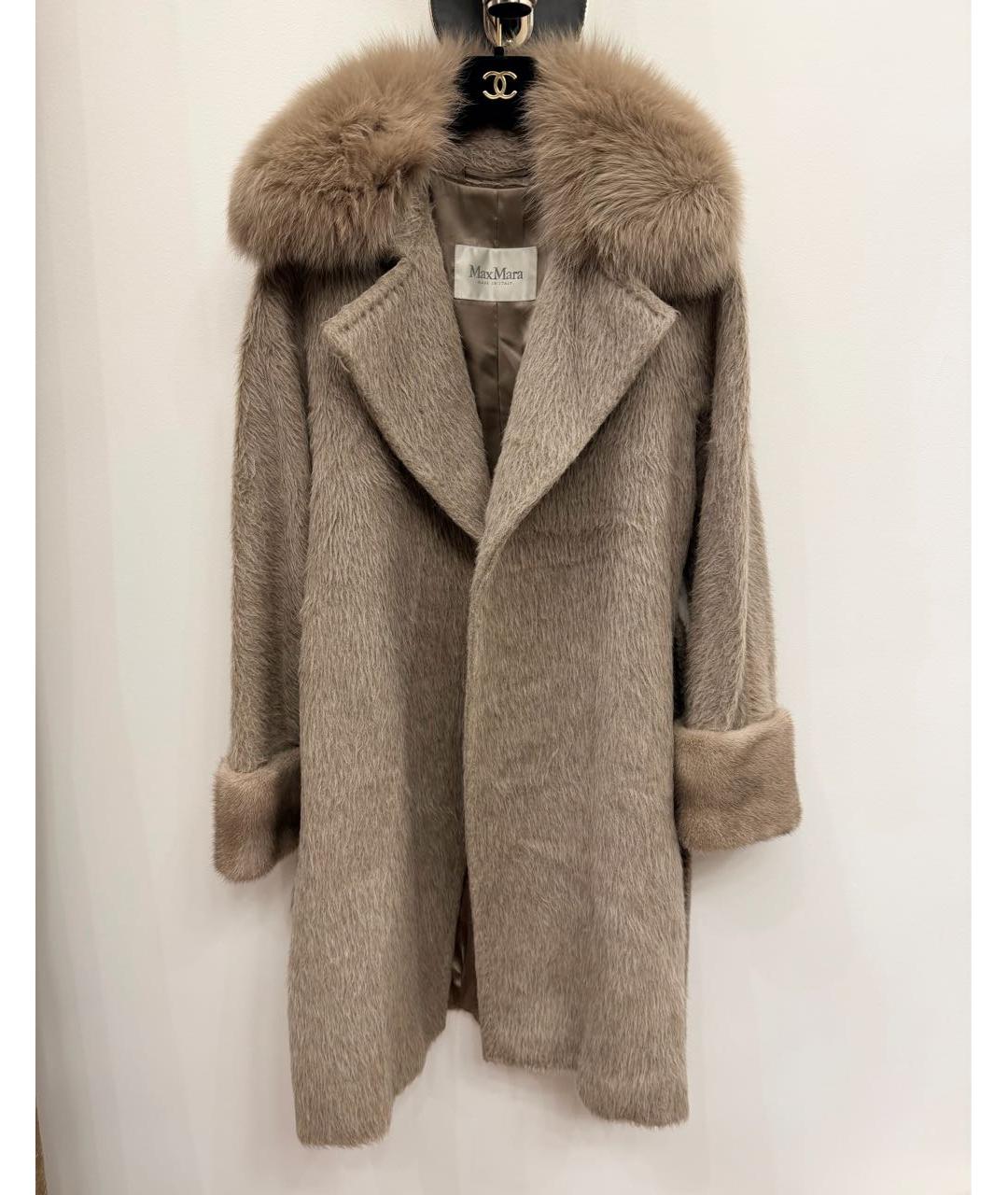 MAX MARA Бежевое шерстяное пальто, фото 9
