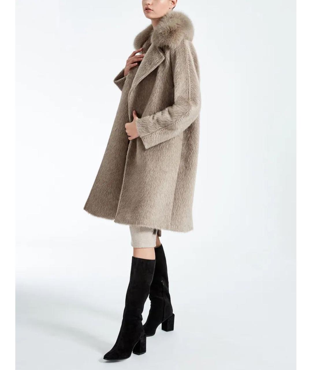 MAX MARA Бежевое шерстяное пальто, фото 7
