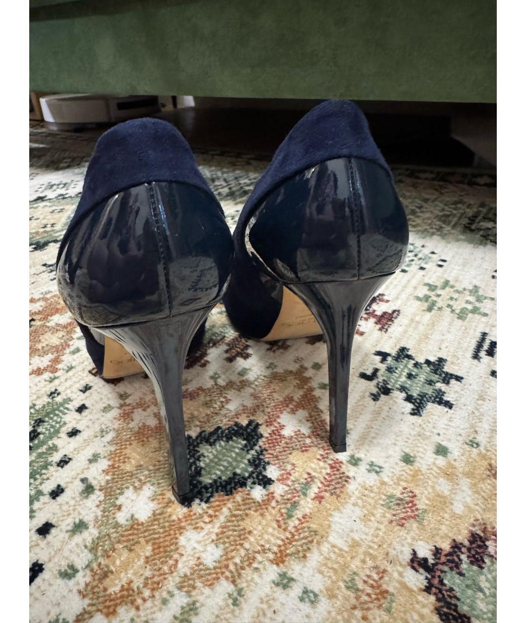 JIMMY CHOO Темно-синие замшевые туфли, фото 4
