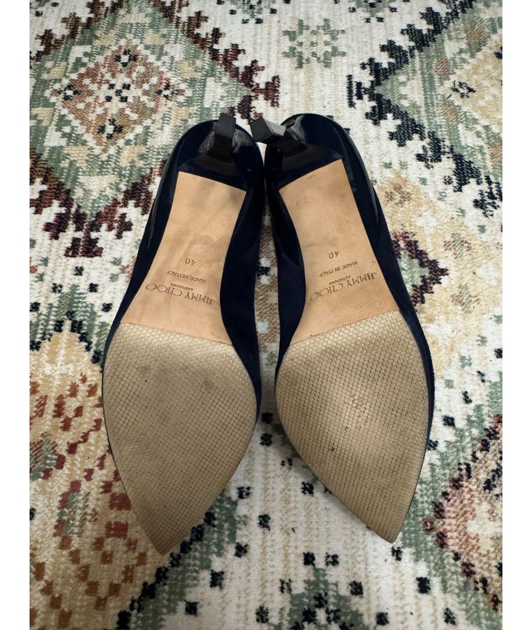 JIMMY CHOO Темно-синие замшевые туфли, фото 6
