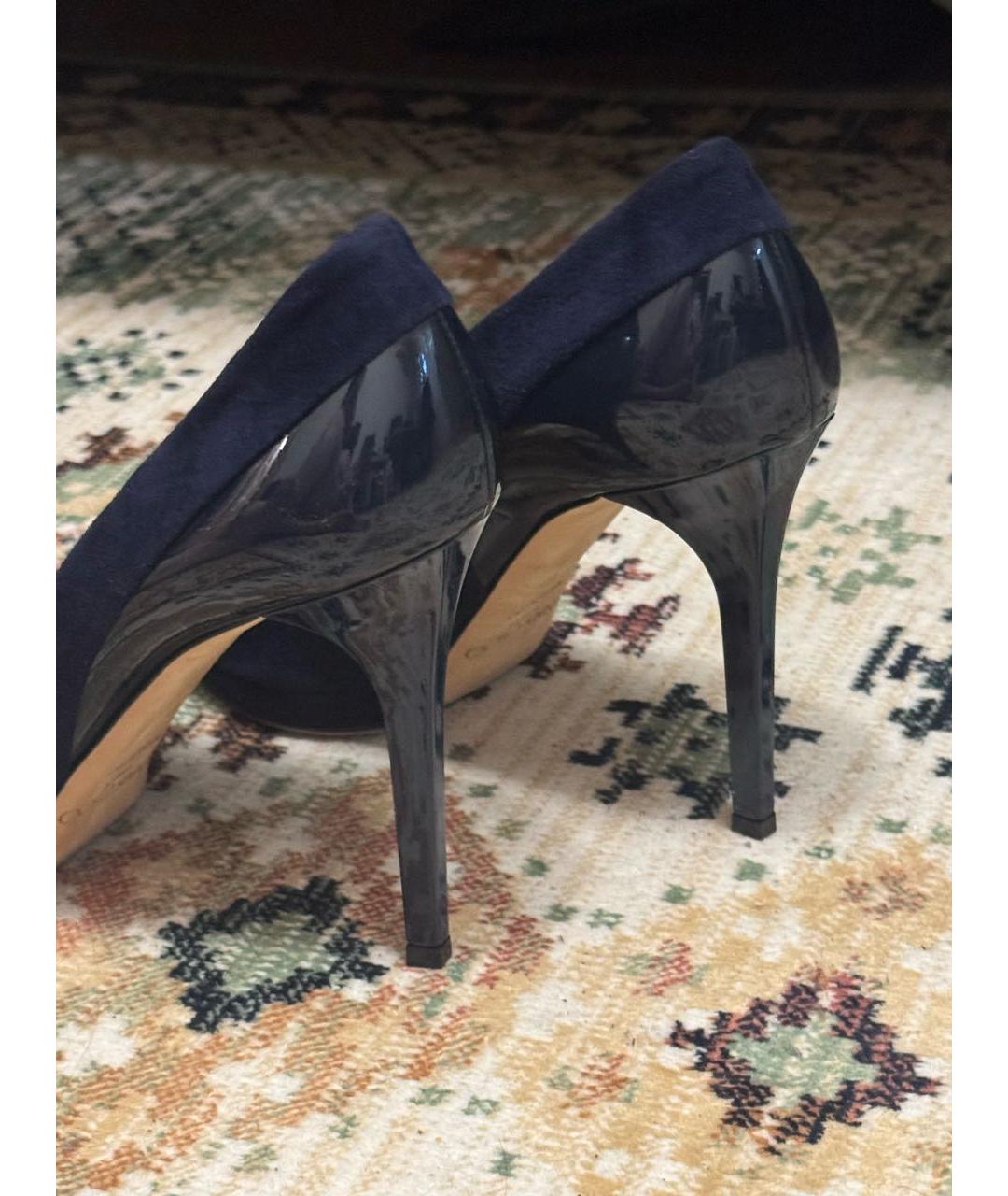 JIMMY CHOO Темно-синие замшевые туфли, фото 5