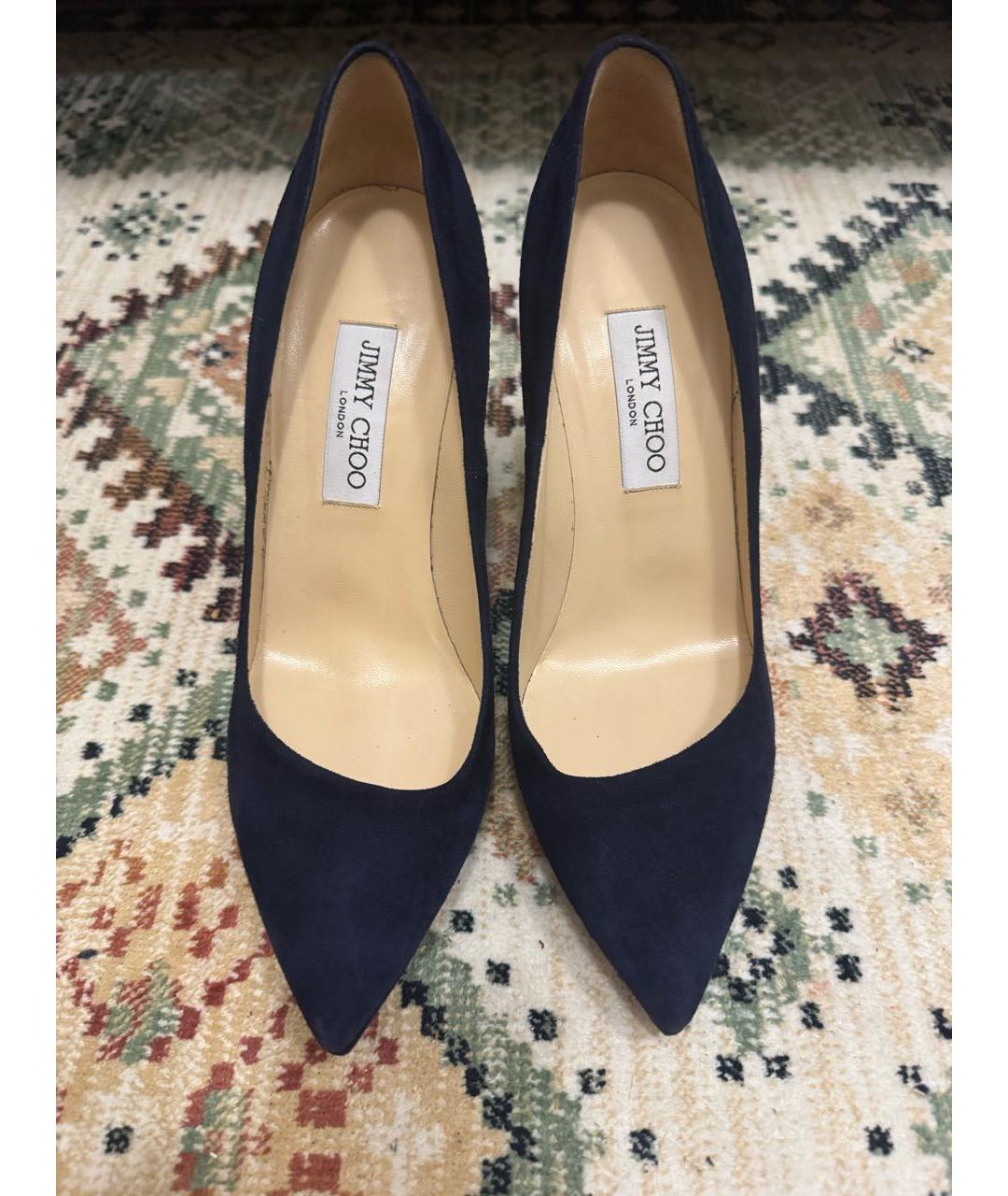 JIMMY CHOO Темно-синие замшевые туфли, фото 3