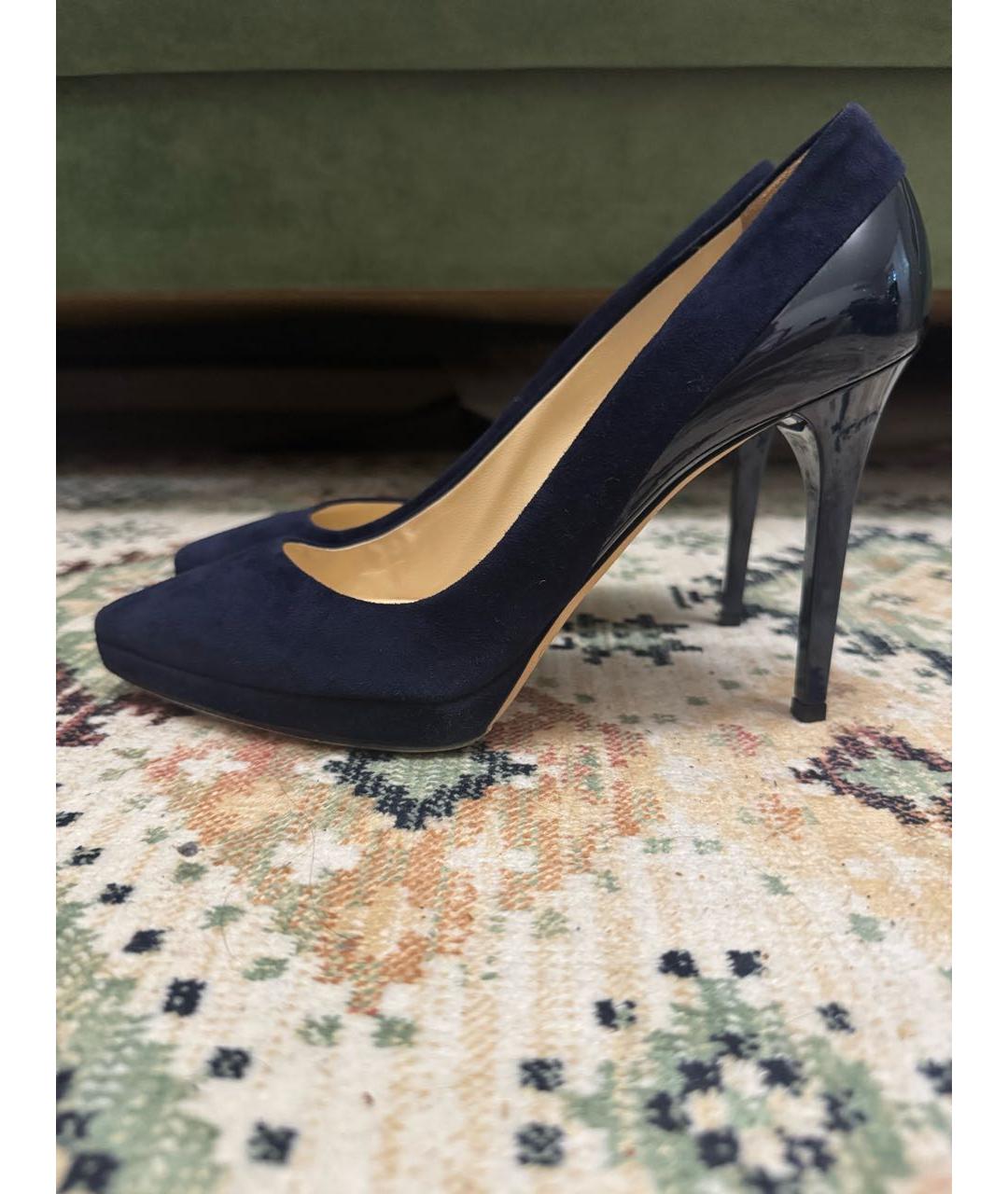 JIMMY CHOO Темно-синие замшевые туфли, фото 7