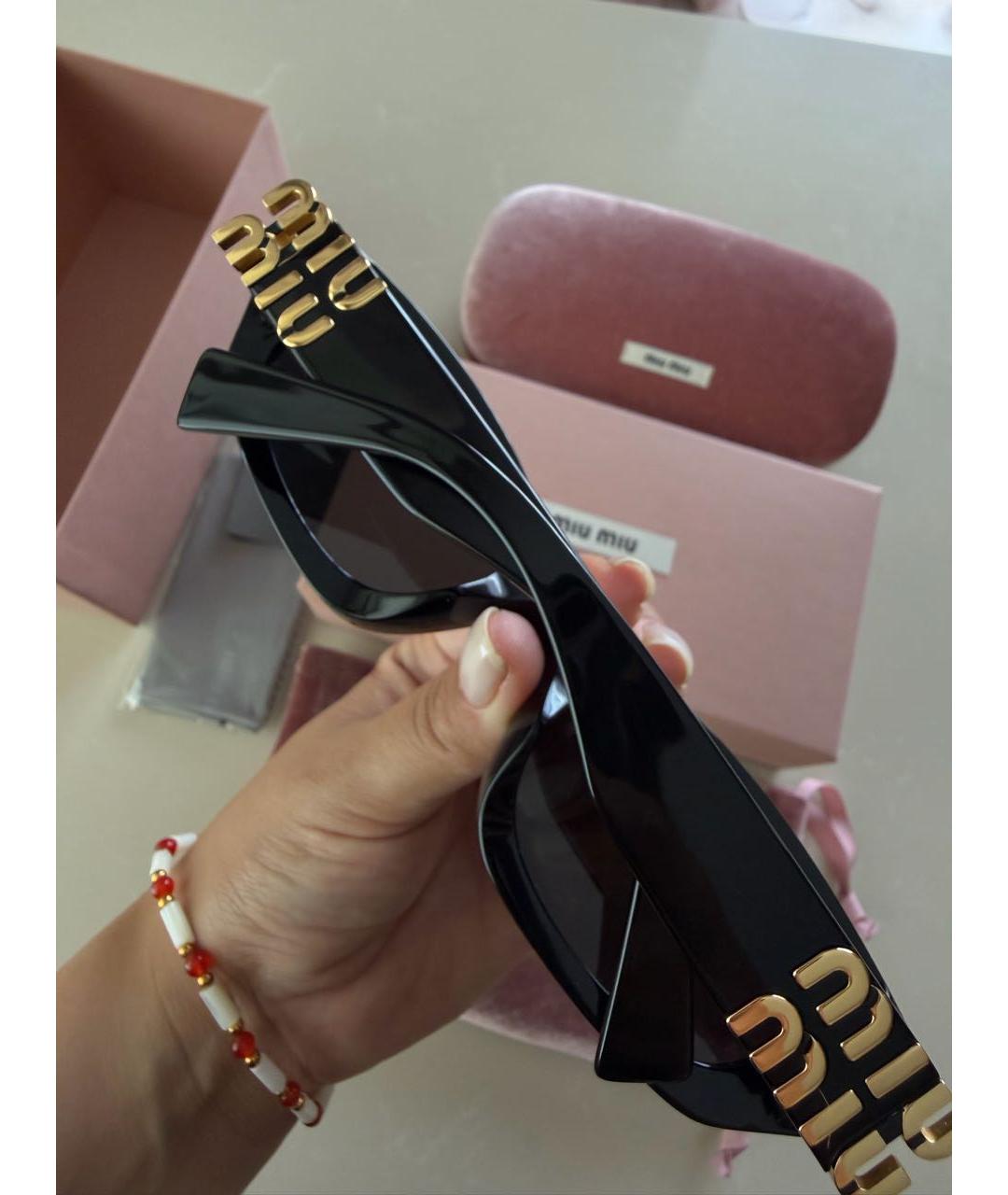 MIU MIU Черные пластиковые солнцезащитные очки, фото 5