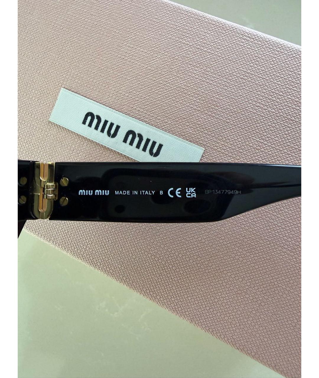 MIU MIU Черные пластиковые солнцезащитные очки, фото 6
