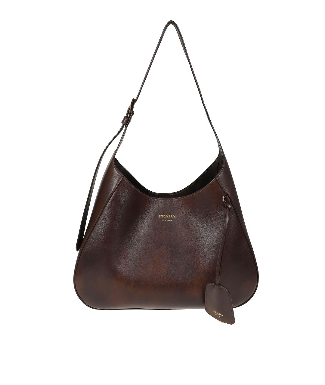 PRADA Коричневая кожаная сумка тоут, фото 1