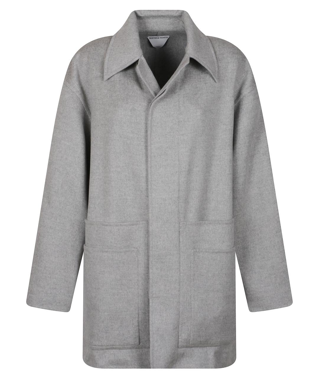 BOTTEGA VENETA Серое шерстяное пальто, фото 1